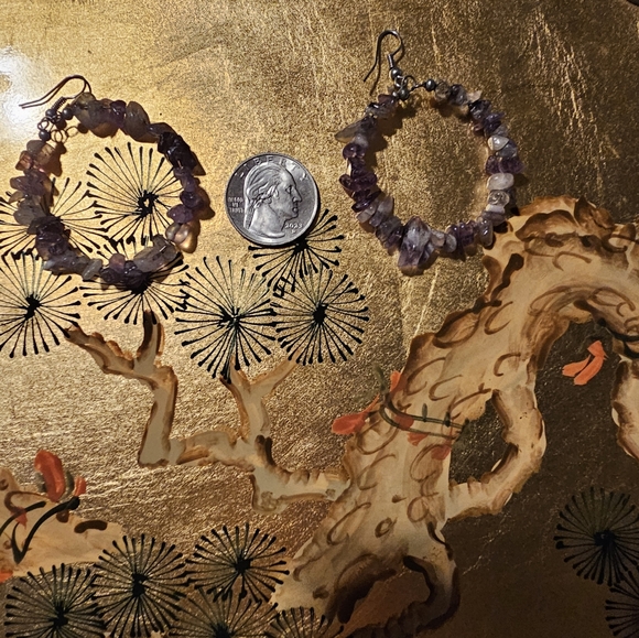 Genuine amethyst earrings - Picture 2 of 2